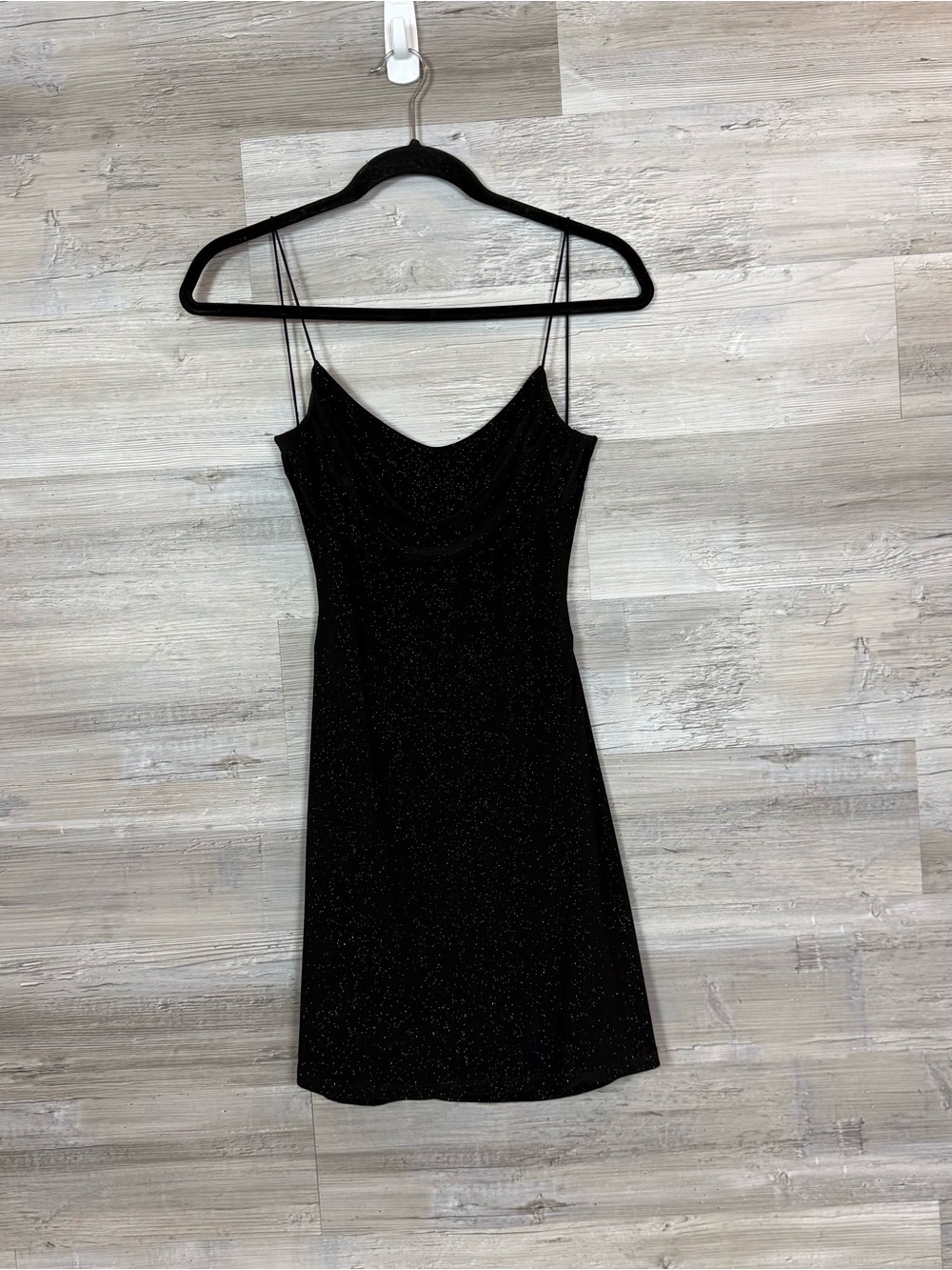 Windsor Sparkle Glitter Cowl Neck Strappy Backless Mini Bodycon Dress M